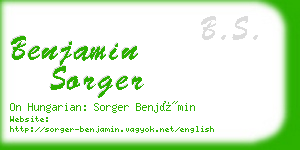 benjamin sorger business card
